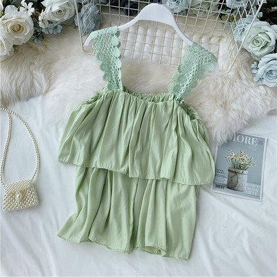 Maieu modern de dama cu bretele din dantela in mai multe culori