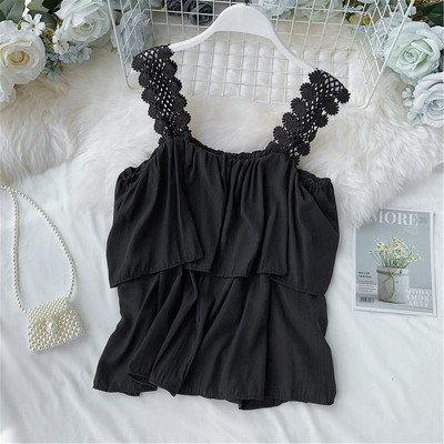 Maieu modern de dama cu bretele din dantela in mai multe culori