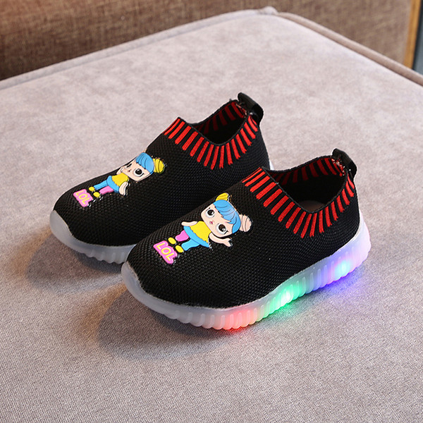 Pantofi luminosi pentru copii in patru culori pentru fete