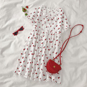 Rochie moderna de dama cu maneci scurte si panglica in alb