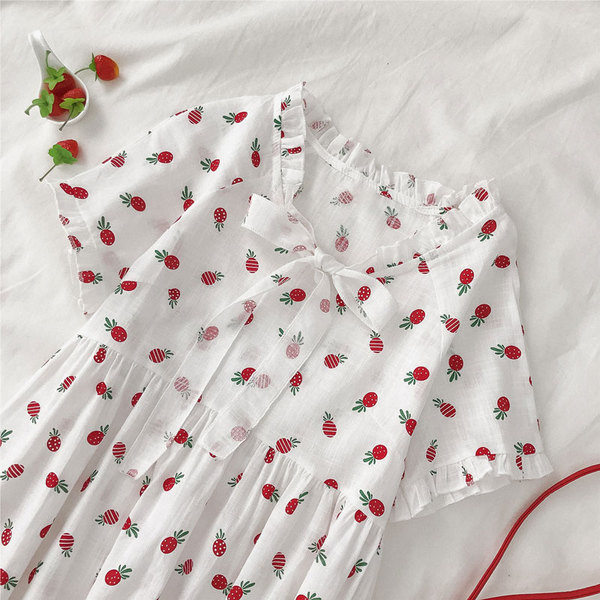 Rochie moderna de dama cu maneci scurte si panglica in alb