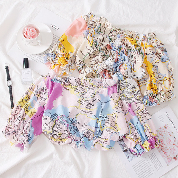 Bluza de dama colorata cu umerii goi in trei culori