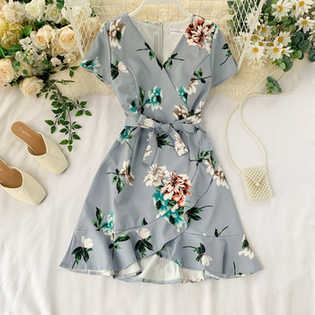 Rochie moderna de dama cu model floral in diferite culori