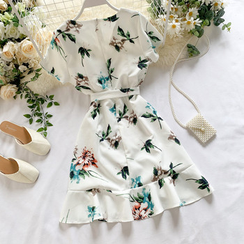 Rochie moderna de dama cu model floral in diferite culori