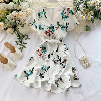 Rochie moderna de dama cu model floral in diferite culori