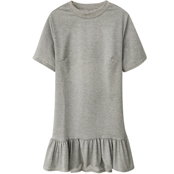 Rochie modernă de damă cu mâneci scurte și spate gol în negru și gri