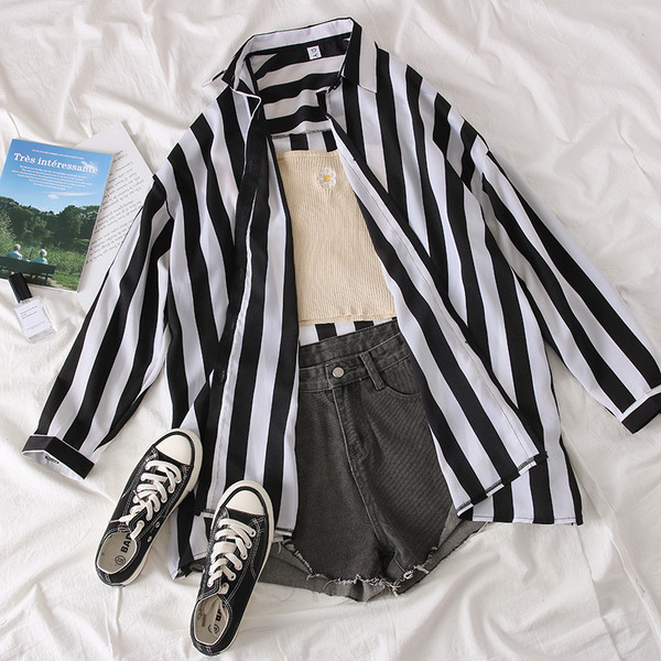 Camasa de dama in dungi stil nou model cu nasturi