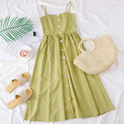 Rochie casual de dama cu bretele subtiri in mai multe culori