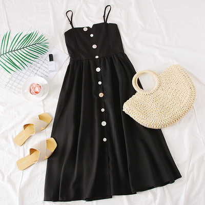 Rochie casual de dama cu bretele subtiri in mai multe culori