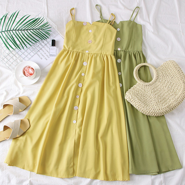 Rochie casual de dama cu bretele subtiri in mai multe culori