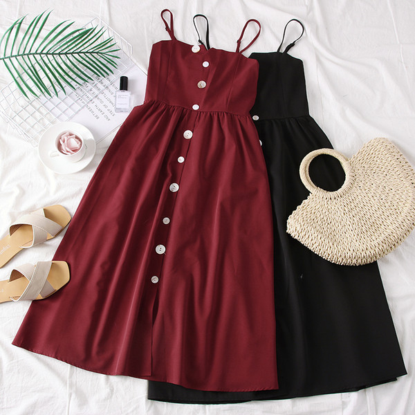 Rochie casual de dama cu bretele subtiri in mai multe culori