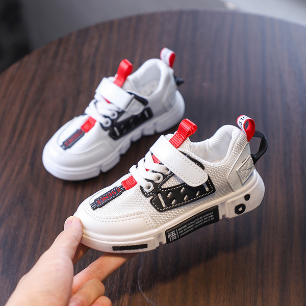 Tenisi casual pentru copii alb-negru pentru baieti