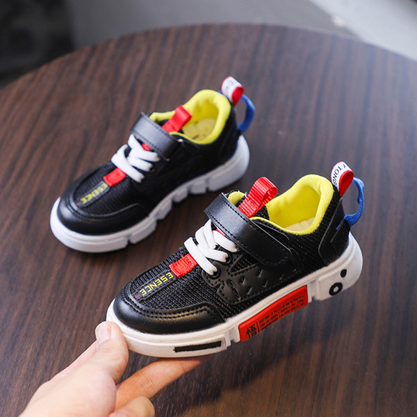 Tenisi casual pentru copii alb-negru pentru baieti