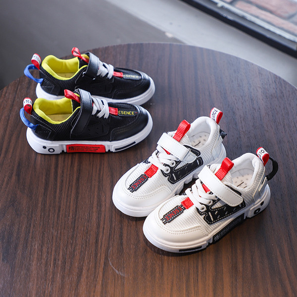 Tenisi casual pentru copii alb-negru pentru baieti