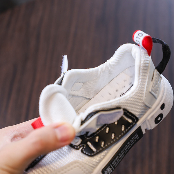 Tenisi casual pentru copii alb-negru pentru baieti