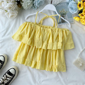 Top de damă model larg cu umerii goi în mai multe culori