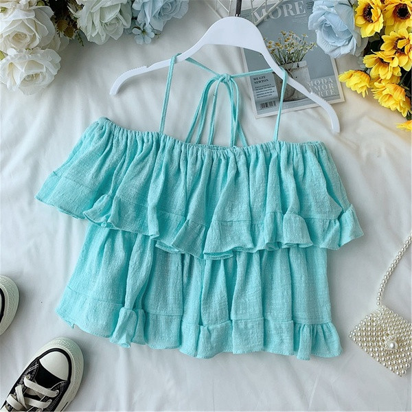 Top de damă model larg cu umerii goi în mai multe culori