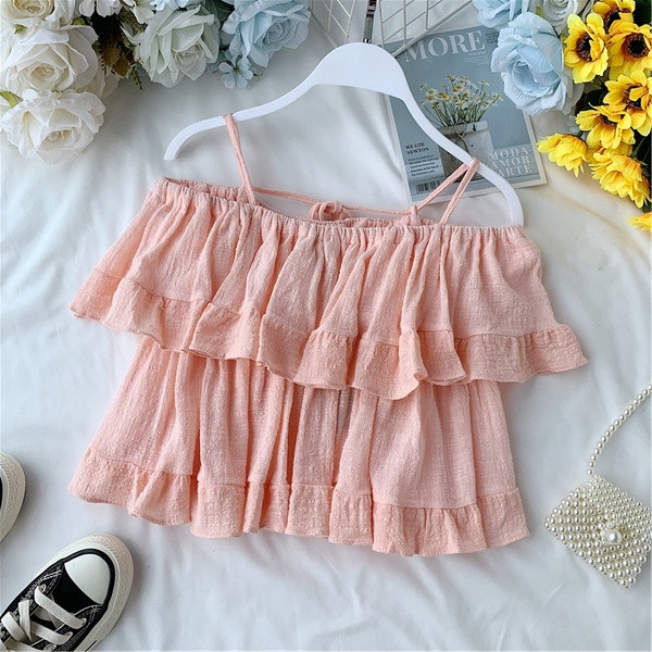 Top de damă model larg cu umerii goi în mai multe culori