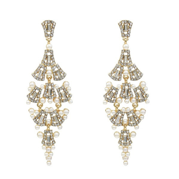 Cercei lungi de dama eleganti cu pietre in mai multe modele