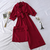 Μοντέρνα Γυναικεία ολόσωμη φόρμα με ζώνη σε διάφορα χρώματα