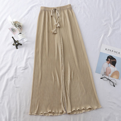 Модерен дамски плисиран панталон с връзки в няколко цвята