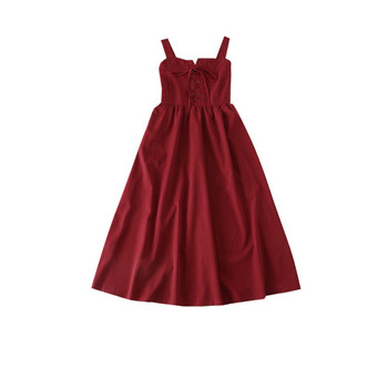 Rochie eleganta de dama decupata cu bretele si cravate in mai multe culori