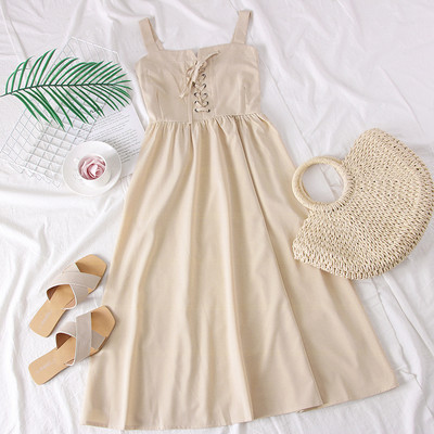 Rochie eleganta de dama decupata cu bretele si cravate in mai multe culori