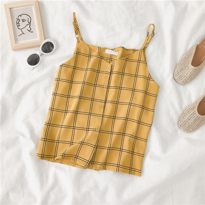 Maiou de zi cu zi pentru damă cu bretele subțiri și nasturi în mai multe culori