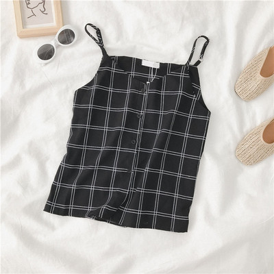 Maiou de zi cu zi pentru damă cu bretele subțiri și nasturi în mai multe culori