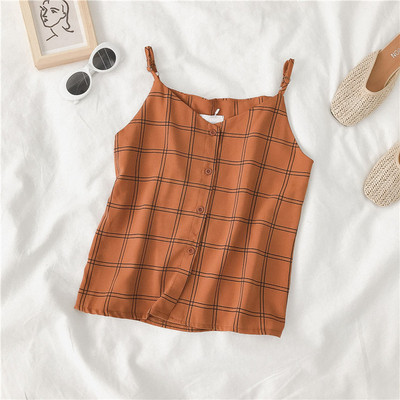 Maiou de zi cu zi pentru damă cu bretele subțiri și nasturi în mai multe culori