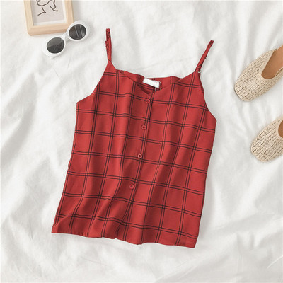 Maiou de zi cu zi pentru damă cu bretele subțiri și nasturi în mai multe culori