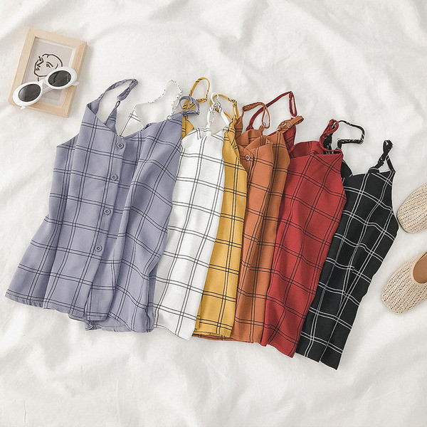 Maiou de zi cu zi pentru damă cu bretele subțiri și nasturi în mai multe culori