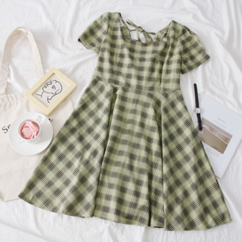 Rochie de dama in carouri cu decolteu patrat in mai multe culori