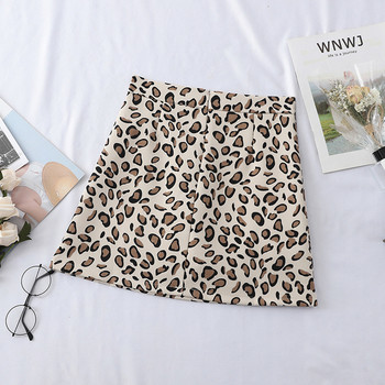 Fusta scurta de dama cu talie inalta si model leopard in mai multe culori