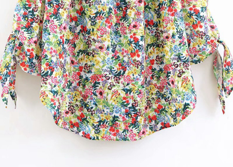 Bluza de dama cu umerii goi si maneci 7/8 cu cravate