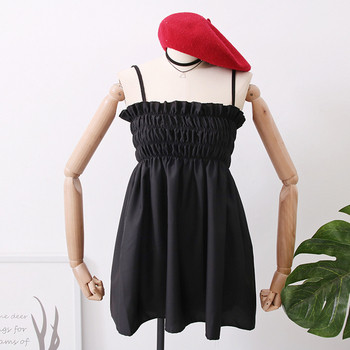 Rochie de dama decupata cu bretele in maro si negru