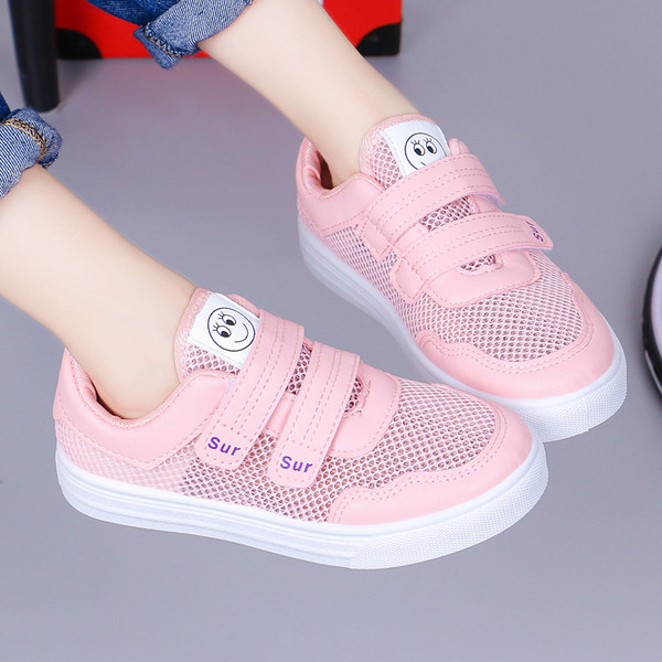 Adidași copii alb și roz pentru fete