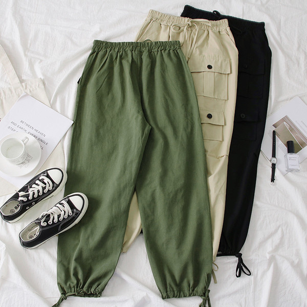 Pantaloni de dama sport si eleganti in verde, bej si negru