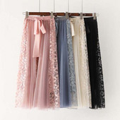 Model nou de pantaloni de dama cu talie inalta si dantela in mai multe culori