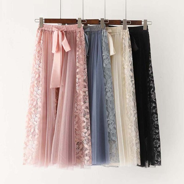 Model nou de pantaloni de dama cu talie inalta si dantela in mai multe culori