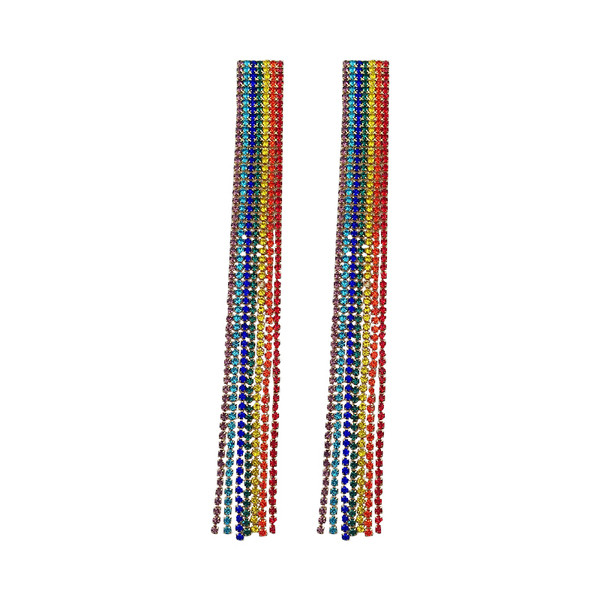 Cercei lungi de dama cu pietre colorate