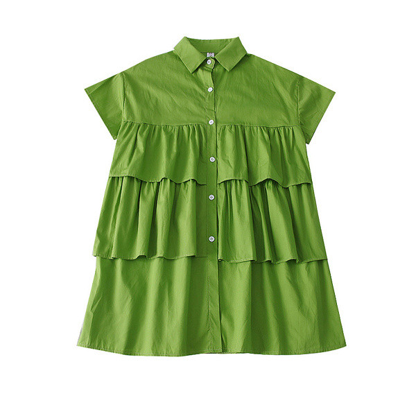 Rochie moderna de dama in alb, verde si negru