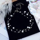 Actual colier dama alb cu perle