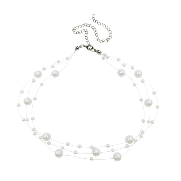 Actual colier dama alb cu perle