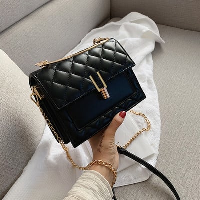 Geantă de mână elegantă cu mâner metalic scurt și lung