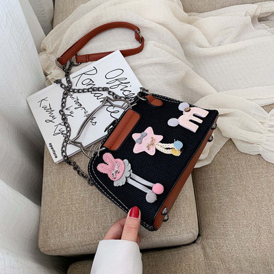 Geanta de dama cu maner lung si scurt si element 3D