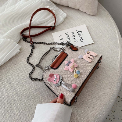 Geanta de dama cu maner lung si scurt si element 3D