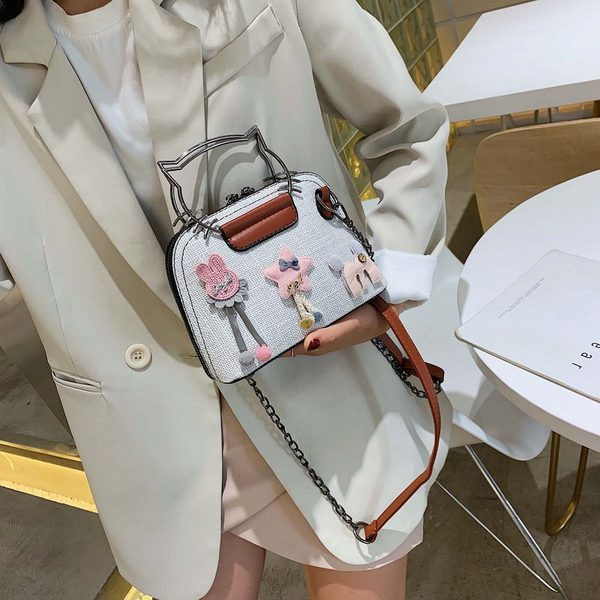 Geanta de dama cu maner lung si scurt si element 3D