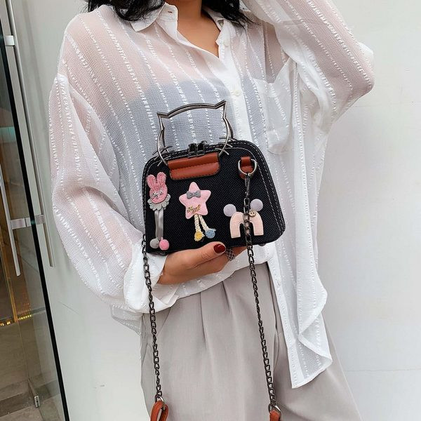 Geanta de dama cu maner lung si scurt si element 3D