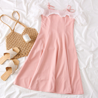 Rochie de dama decupata cu bretele si umerii goi in mai multe culori